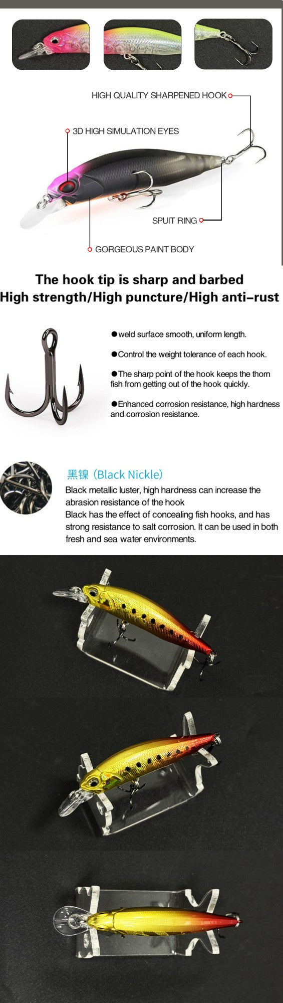Isca de Pesca Suspend UV Minnow 5g 63mm Rozante 63SP Jerkbait Isca para Truta Baixo Água Salgada Twitch Jerk Retrieve Isca Artificial Rígida