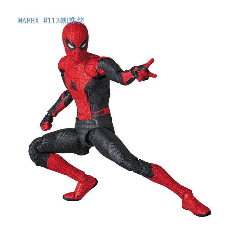 Boneco de Ação MAFEX113 Homem-Aranha Versão Homem-Aranha Longe de Casa Boneco Articulado Brinquedos Modelo Presente Para Namorado Crianças