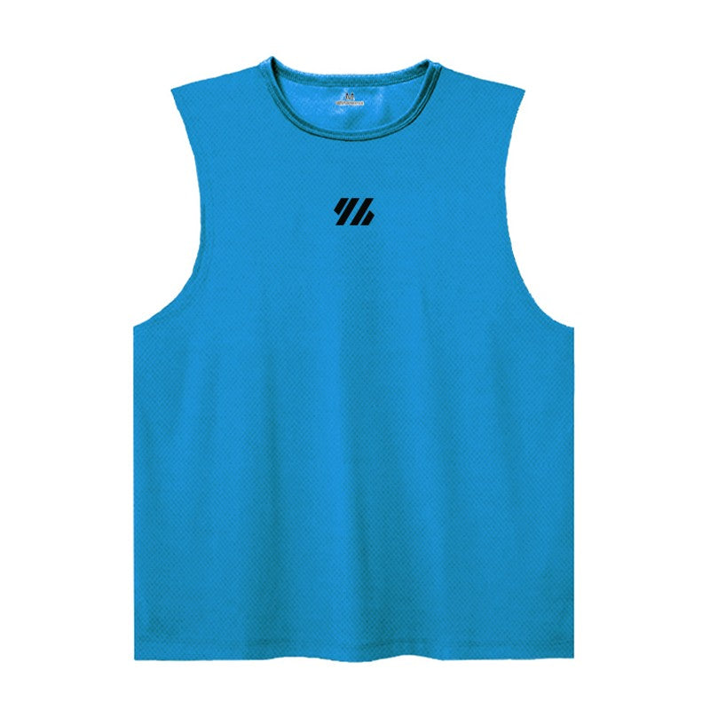 Mens Running Sleeveless Sport Tank Tops Gym Bodybuilding Fitness Workout Muscle Vests Mesh Cool Breathable Quick Dry T-Shirts