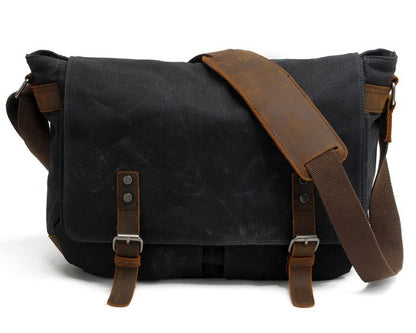 New Fashion Thick Wax Canvas Men Shoulder bag Messenger bag Men Crossbody Bag Vintage male Leisure Sling bag Casual Boy