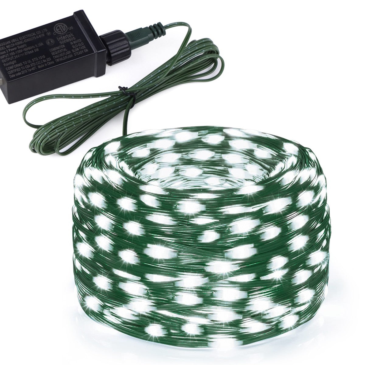 Outdoor LED Christmas Lights Green Wire Leather 24V Fairy Lights String Waterproof Garden Party Wedding Garland Decor New Year Q