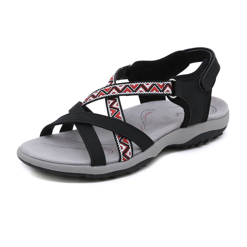 Comfortable Wear-Resistant Flat Shoes New Versatile Fashionable Women's Light And Comfortable Sandals Breathable Ethnic Style