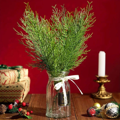 24pc Artificial Plants Pine Branches Evergreen Pines Leaves Sprigs Christmas Stem for DIY Wreath Gift Christmas Home Decorations