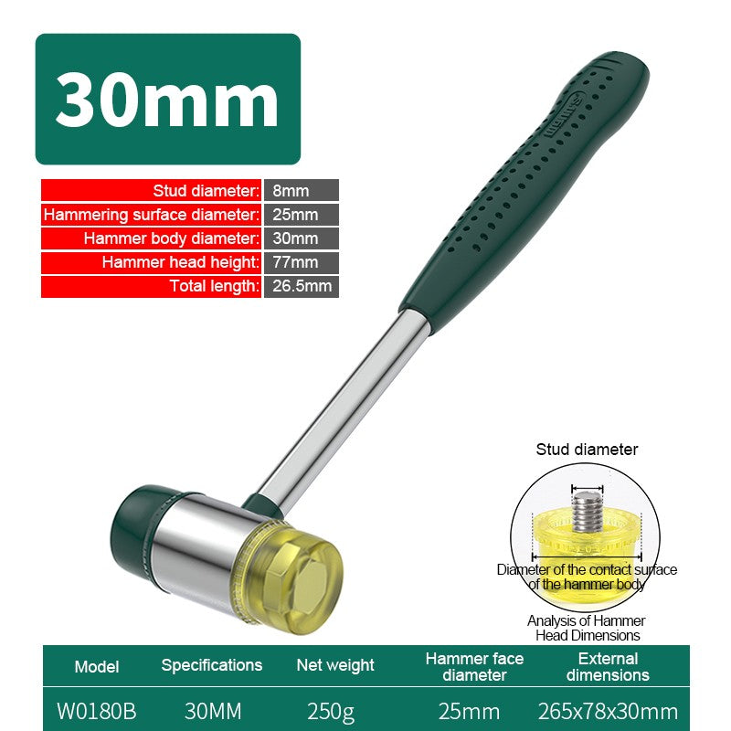 WYNN'S Double-Faced Soft Hammer Mallet Rubber Hammer for Home Flooring Decoration Installation Hand Tool Jewelry Craft DIY Work