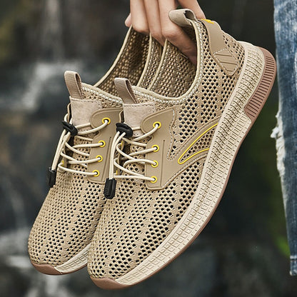 Sapatos Masculinos Casuais de Couro Genuíno para Exteriores Marca de Sapatos Masculinos para Escalada Caminhada Viagem Sapatilhas Respiráveis Masculinas Calçados de Verão