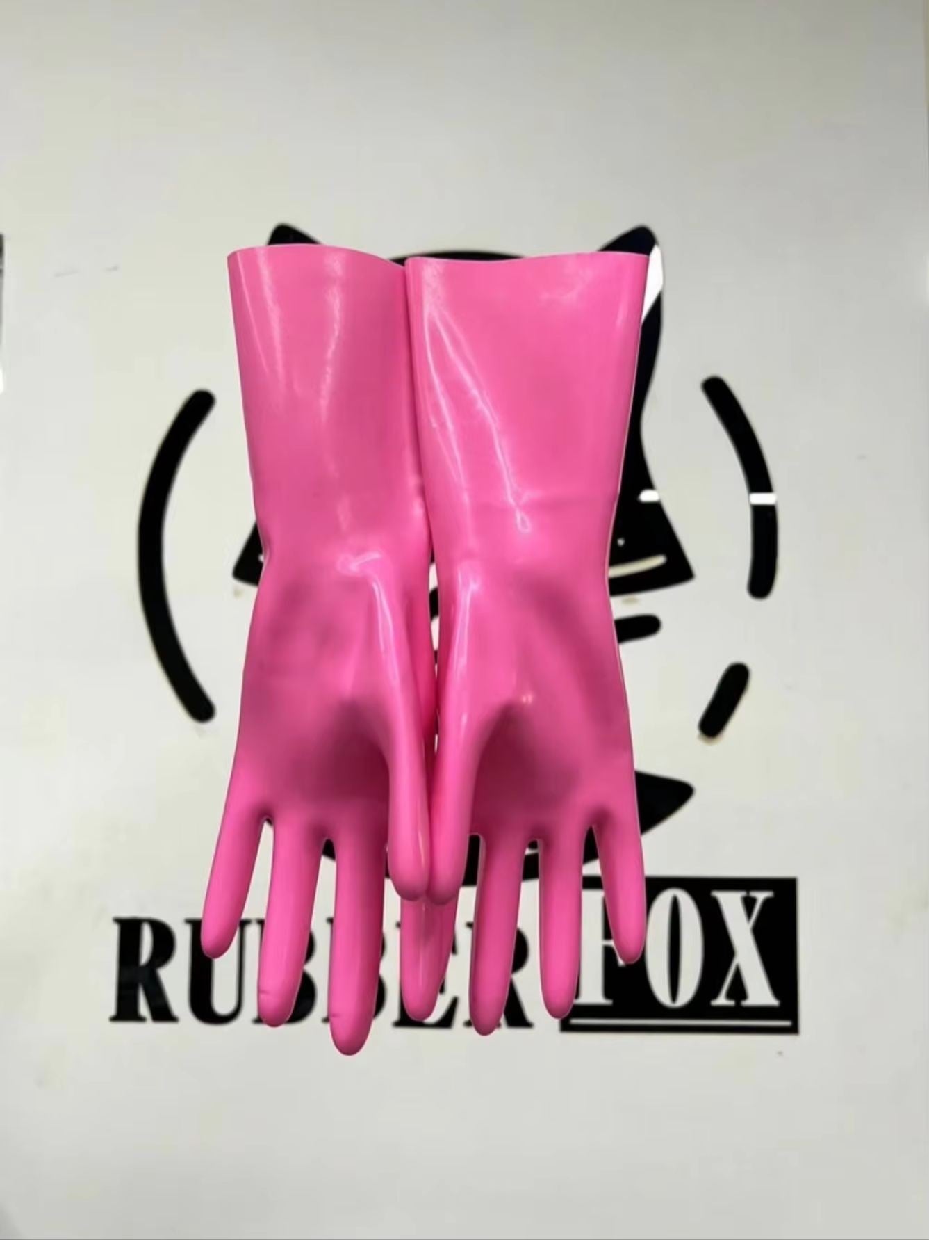 Transparent Lilac Rubber Short Gloves Elastic Snug Fit