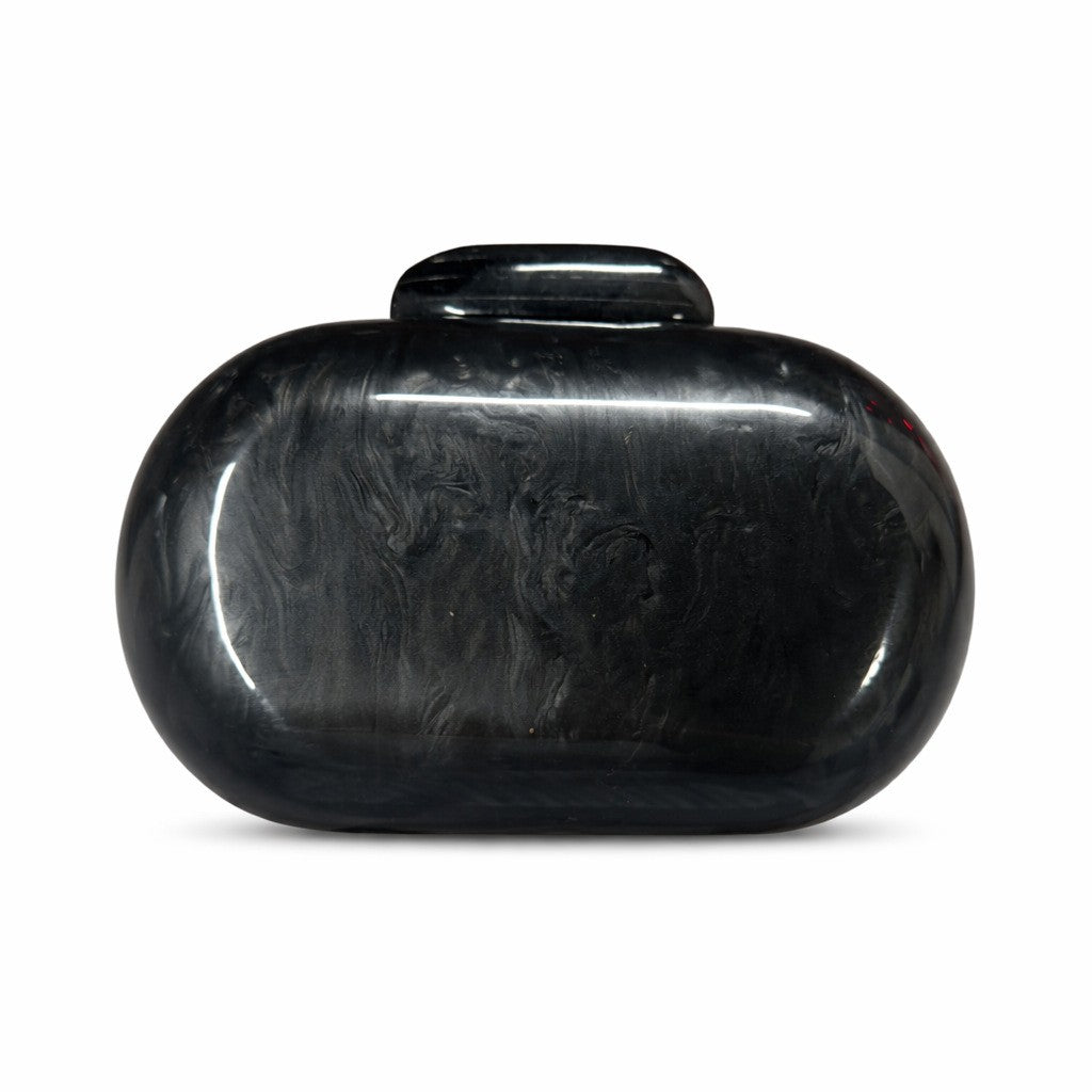 Women's Oval Shell Goose Egg Acrylic Clutch Bag Ladies Shoulder Crossbody Handbag with Chain Magnetic Buckle Closure Mini Purses