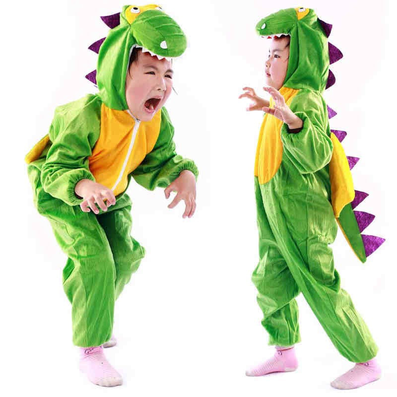 Cute Child Dinosaur Kugurumi Costume Cosplay Boys 2-4T 4-8Y Green Black Kindergarten School Party Game Role Play Suit Umorden