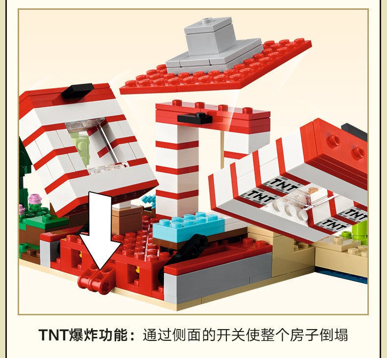 Lego Minecraft 21275 Casa da Selva TNT Presente de Dia das Crianças Meninos e Meninas Brinquedo de Blocos de Montar