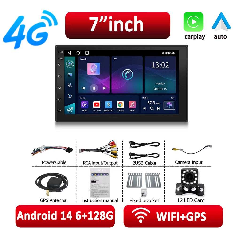 ESSGOO Car Radio Wireless Carplay Android Auto 2 Din 7"/9" GPS Navigator MP5 Player Glass Screen  Wi-Fi FM BT Car Stereo
