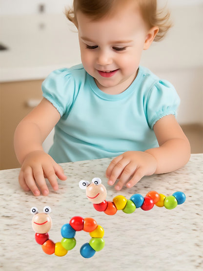 2 unidades de lagarta arco-íris giratória, brinquedo de desenvolvimento, brinquedos para bruços e para engatinhar - para bebês meninos e meninas, aniversário, Natal