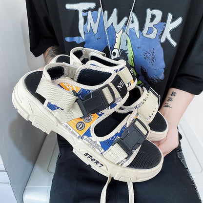 Summer Men's Sport Sandals Big Size 45 Slip on Casual Shoes for Men Outdoor Fashion Holiday Thick Sole Beach Sandals