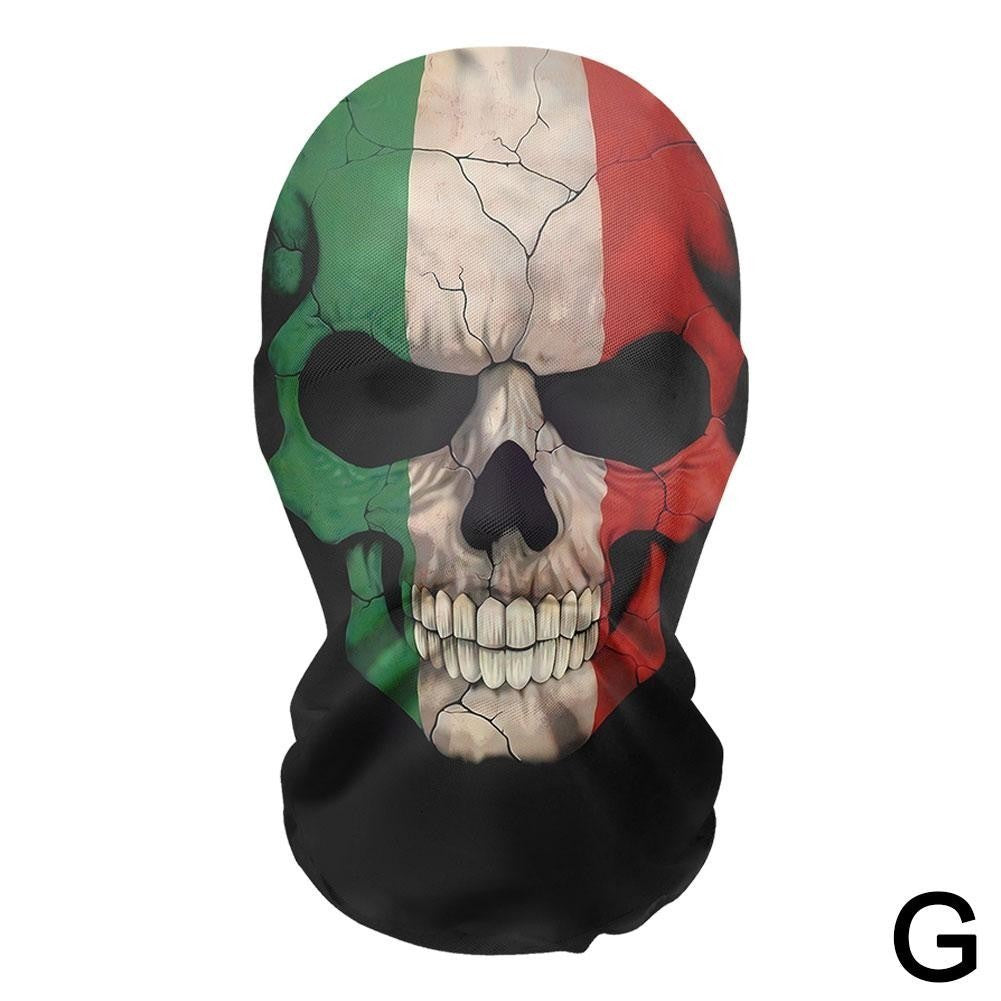 3D printed mask for role-playing full face covering elastic mesh printed mask fashionable Halloween makeup dance party headwear