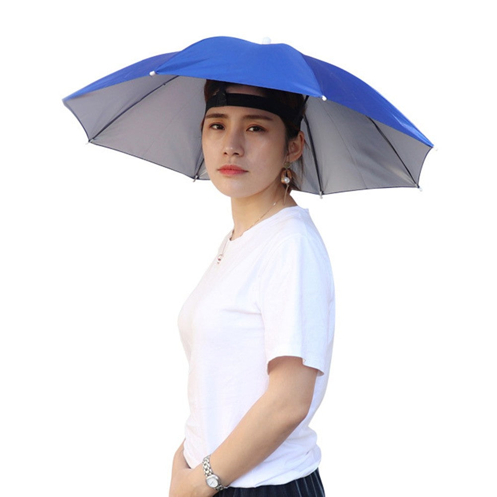 69/95cm Outdoor Portable Rain Umbrella Hat Foldable Fishing Sunshade Headwear Cap Waterproof Camping Fishing Beach Sun Hat