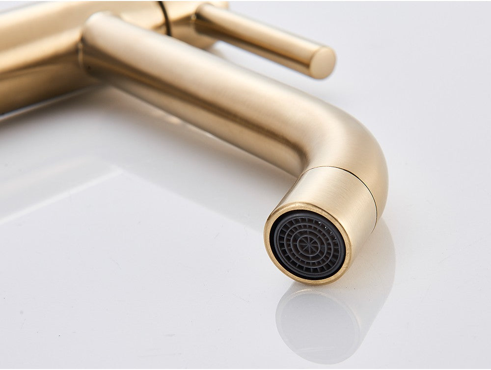 Black Basin Faucet Bathroom Washbasin Water Mixer Tap Hot Cold Water Basin Sink Tap Bathroom Faucet Tap Brushed Gold Faucet