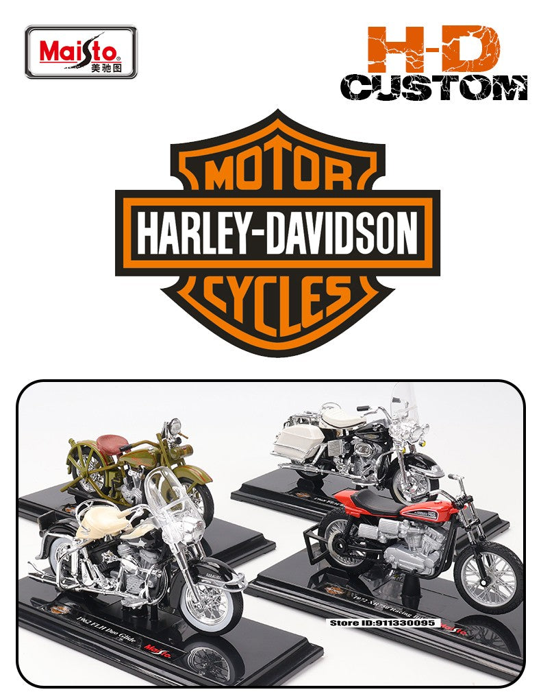 Maisto 1:18 Moto Harley-Davidson 1972 XR750 Moto de Corrida 1962 FLH 1928 JDH Liga Modelo de Moto Coleção de Carrinhos de Brinquedo
