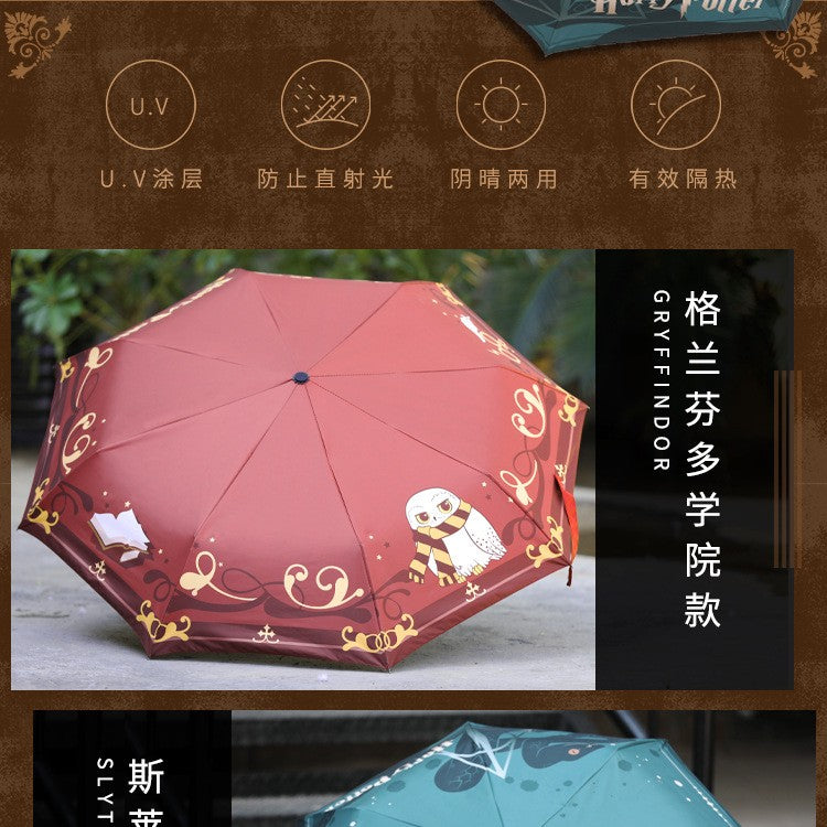 Bonecos de Anime Guarda-Chuva Harry Potter Meninos e Meninas Chuva e Sol Automático Portátil Dobrável Guarda-Sol Presente para Fãs Brinquedos