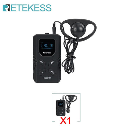 Retekess TT117 FM Sistema de Guia Turístico Transmissor Receptor para Museu Igreja Conferência Reunião Fábrica Treinamento 72-76MHz