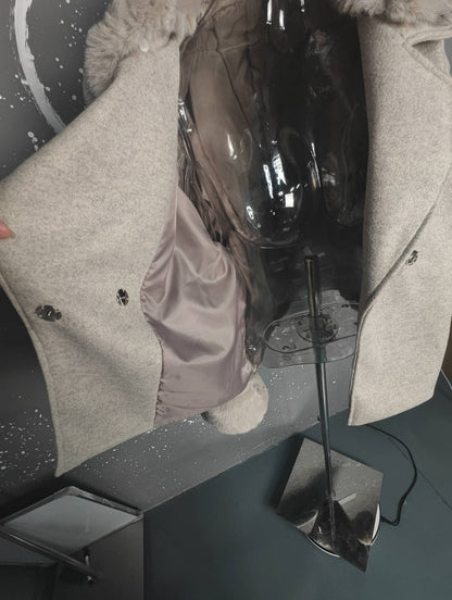 UCXQ Fashion Loose Warm Coat Women's Turn Down Collar Long Sleeve Covered Button Cardigan Coats 2025 Autumn Winter New 23Z4030