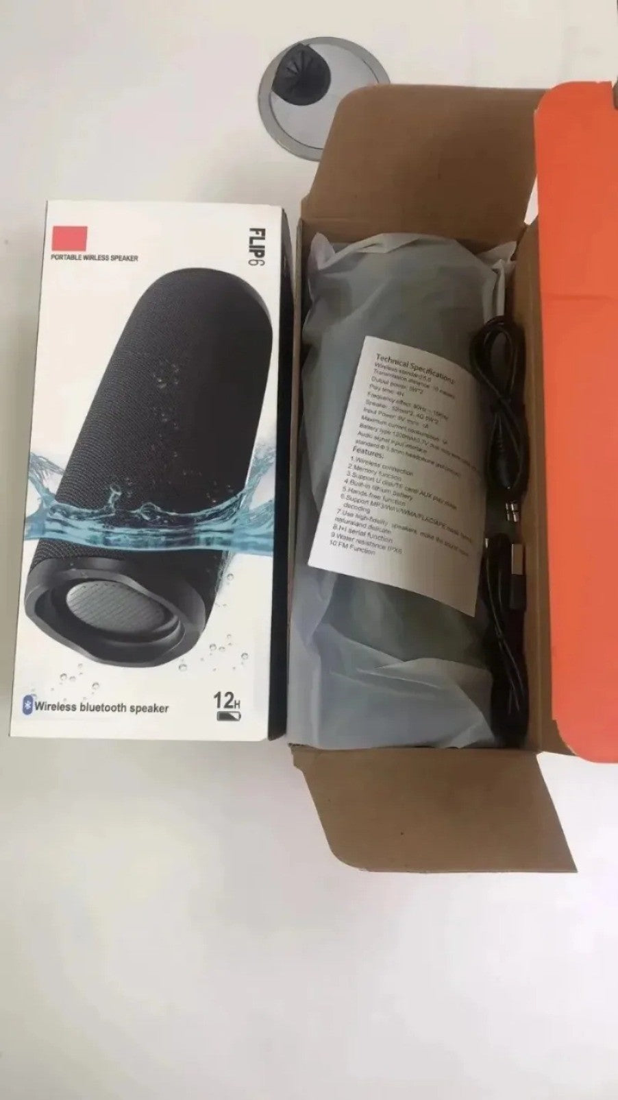 Caixa De Som Bluetooth Portátil Flip6 Multifuncional TWS Áudio Subwoofer Sem Fio para Casa com Dois Alto-falantes