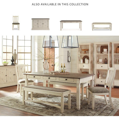Bolanburg Farmhouse Dining Table, with Drawers & Seats 6, Whitewash Finish