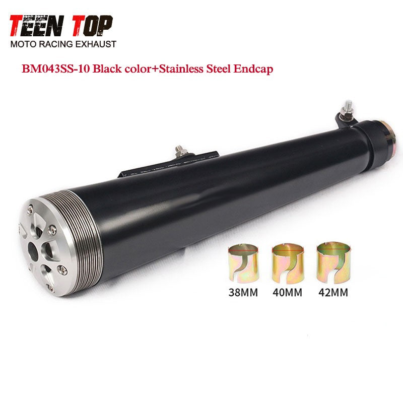 38 40 42 45MM Retro Motorcycle Exhaust Pipe For Harley Honda 125CC 250CC Exhaust Muffler 430mm Punk Racing Tailpipe Escape Moto