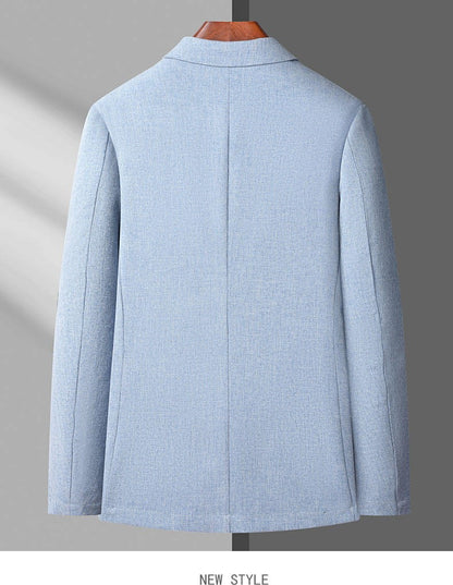2024 Summer Ice Silk Blazers Elasticity Men's Thin Windbreak Classic Solid Color Casual Business Suit Jackets Office Social Coat