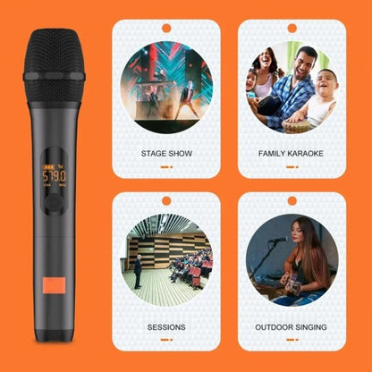 Microfone Sem Fio UHF de 2 Canais Sistema de Karaokê Bateria de Lítio Embutida Microfone Portátil Sem Fio Para Caixa de Som JBL Igreja Festa