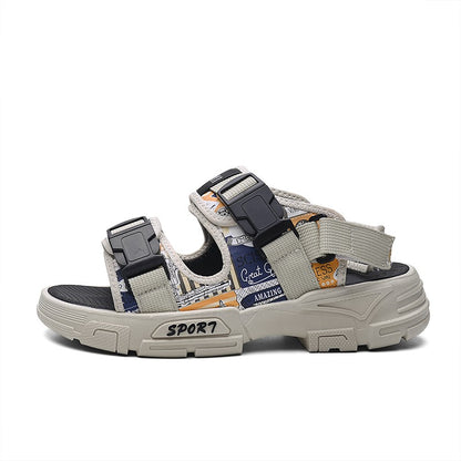 Summer Men's Sport Sandals Big Size 45 Slip on Casual Shoes for Men Outdoor Fashion Holiday Thick Sole Beach Sandals