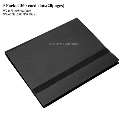 Fichário de cartas com 9 bolsos Álbum de exibição de cartas de troca Fichário de 360 bolsos de carregamento lateral para TCG Yugioh MTG Jogo Livro de cartas