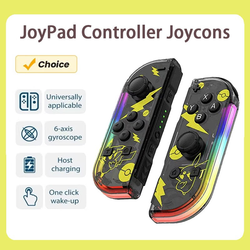 RGB LED Left & Right Joypad for NS Switch Controller BT 5.2 Joy-Con Gamepads Joystick with Dual Vibration for Switch/Lite/Oled