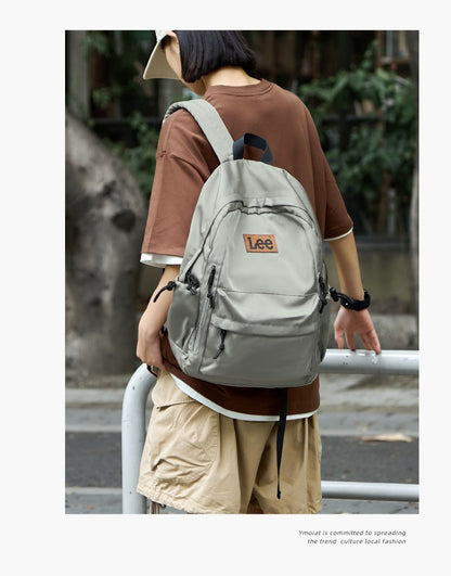 Mochila Leve LEE para Notebook 16 Polegadas Feminina Masculina Oxford, Bolsa Escolar de Ensino Médio de Grande Capacidade, Mochila de Estudante Universitário Adolescente