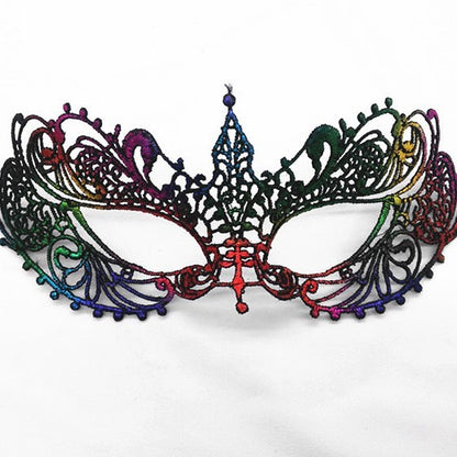 Women Sexy Hollow Lace Masquerade Gold Black Face Mask Princess Party Cosplay Prom Props Costume Nightclub Queen Eye Mask Exotic