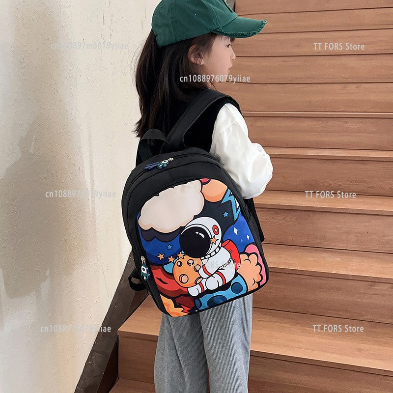 Astronaut Cartoon Children's Backpack 3D Stereo Large Capacity Waterproof Boy Kindergarten Backpack Birthday Gift