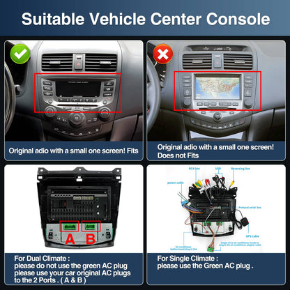 10.1 Inch Android13 Wireless Car Carplay Android Navigation Reversing Camera All-in-one 2+32G CarPlay GPS For Honda Accord 03-07