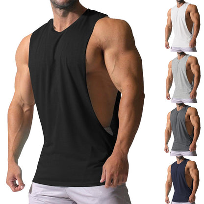 Summer Men's Vest Gym Tank Top Fitness Training Quick-drying Loose Bodybuilding Sleeveless Shirt Male Vest Clothing