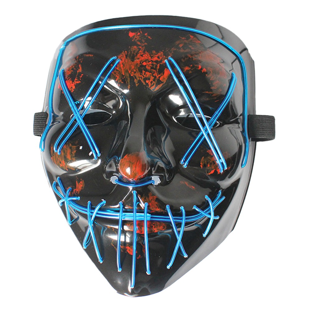 Wireless Scary Glowing Mask LED Luminous Purge Mask Halloween Horror Neon Light Up Cosplay Party Mask Fstival Costume Supplies