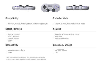 8Bitdo SN30 Pro Gamepad with Hall for Nintendo Switch MacOS Android Controller Wireless Bluetooth Controller Joystick For NS OLE