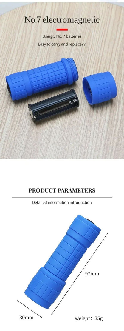 Mini Portable Flashlight Nine XPE Lamp Beads Strong Lighting Using 3 NO.7 Batteries Fixed Focus Pocket Outdoor Emergency Torch