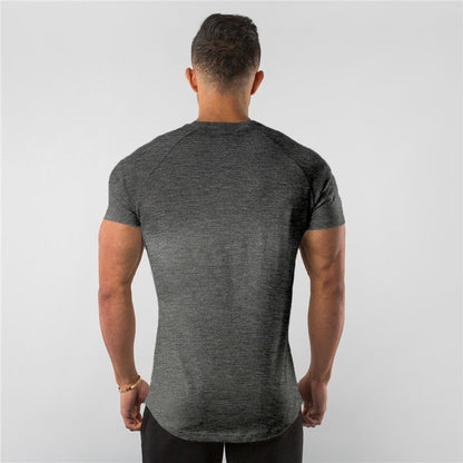Men's Summer Skinny Casual T-Shirt Short Sleeve Tee Male Gym Fitness Sport Cotton Tops Man Running Workouts Sweatshirt Clothing