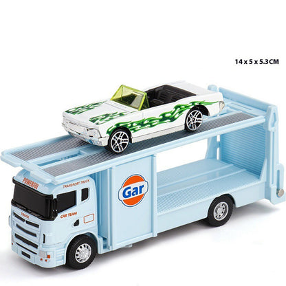 Minicaminhão de Reboque de Contêiner 1:64 Brinquedo Modelo de Liga Série de Carros Diecast com Veículos de Metal de Fricção Modelo Clássico Presente Infantil