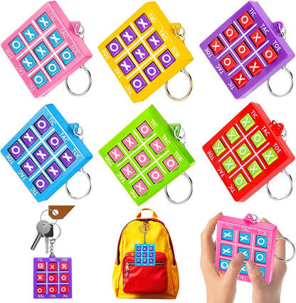1/8pcs Tic Tac Toe Game Kids Educational Toy with Keychain Birthday Party Gift Goodie Stuffers Bag Pinata Filler Classroom Prize