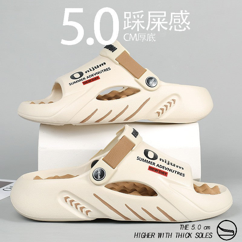 Comwarm New Men Massage Slippers Slides Indoor Outdoor Sandals Beach Casual Shoes Comfortable Sole Men's Slippers Big Size 38-47