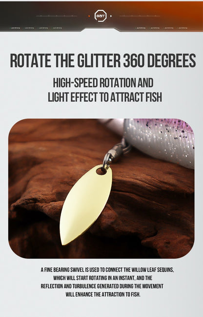 Iscas de Pesca TAIYU de Venda Quente 20g Jig Head T-tail Isca Macia de Silicone Wobbler Isca Colher Giratória de Metal para Pesca de Lúcio Truta Baixo