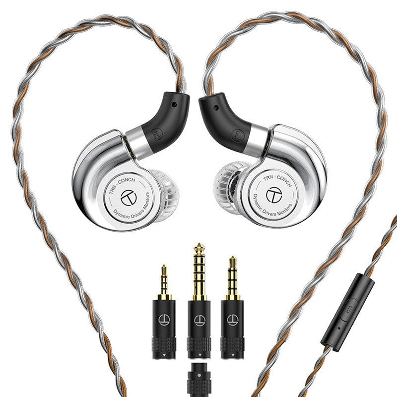 TRN CONCH In-Ear Earphones 10mm Dual Magnetic Circuit DLC Dynamic Driver Headphones Sports Earbuds Monitor IEMS with 3.5/2.5/4.4