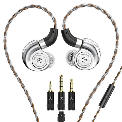 TRN CONCH In-Ear Earphones 10mm Dual Magnetic Circuit DLC Dynamic Driver Headphones Sports Earbuds Monitor IEMS with 3.5/2.5/4.4