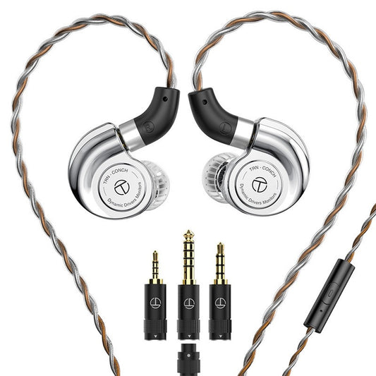 TRN CONCH In-Ear Earphones 10mm Dual Magnetic Circuit DLC Dynamic Driver Headphones Sports Earbuds Monitor IEMS with 3.5/2.5/4.4