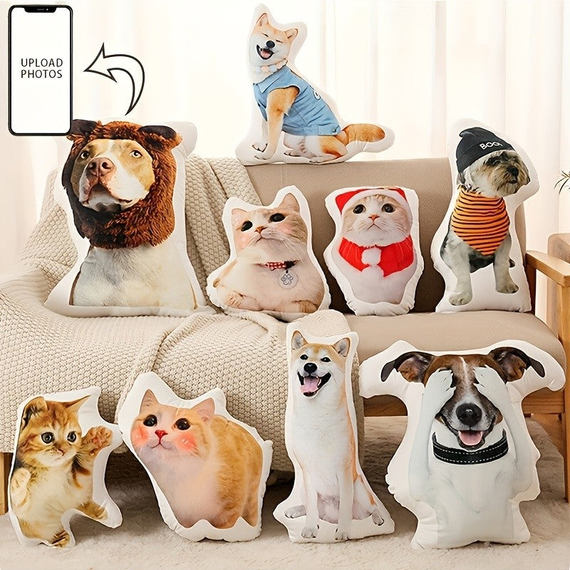 Inverno Nova Almofada de foto personalizada _ Design personalizado de animais de estimação e personagens _ Fibra de poliéster de pelúcia curta macia _ Lavável à mão