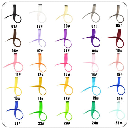 Mega Hair Tic Tac Sintético 55 cm Longo Colorido Liso Peças de Cabelo Sintéticas para Uso Diário Festas