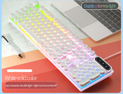 Teclado USB com Fio para Escritório, Digitação Silenciosa, Design Ergonômico para Casa/Negócios/Computador de Mesa, Compatível com PC/Notebook